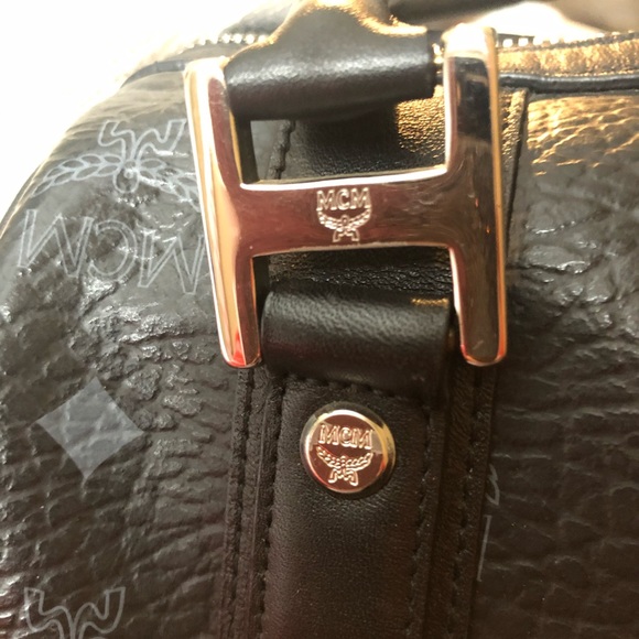 Authentic MCM Boston Bag with bag charm - Picture 8 of 16